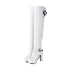 Dames høye hæler støvletter høst og vinter nye europeisk og amerikansk stil vanntett plattform tykk hæl store størrelser knehøye støvletter