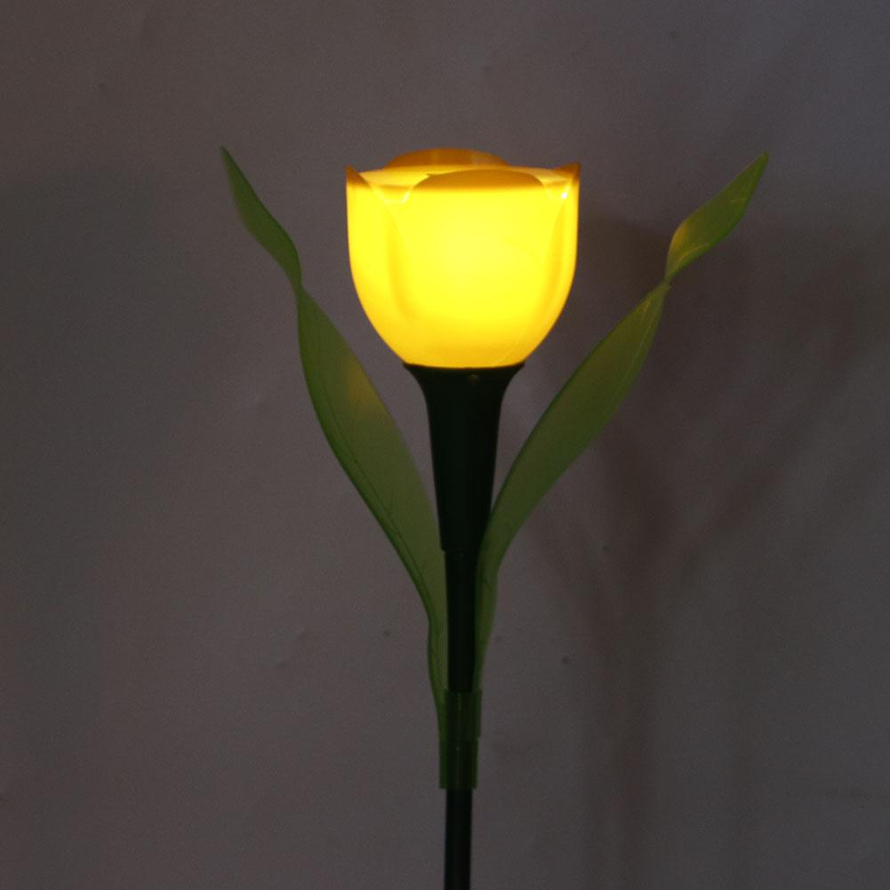 4Pcs Outdoor Solar Power Tulip LED Flower Light Waterproof Garden Lawn Lamp DecorationOrange