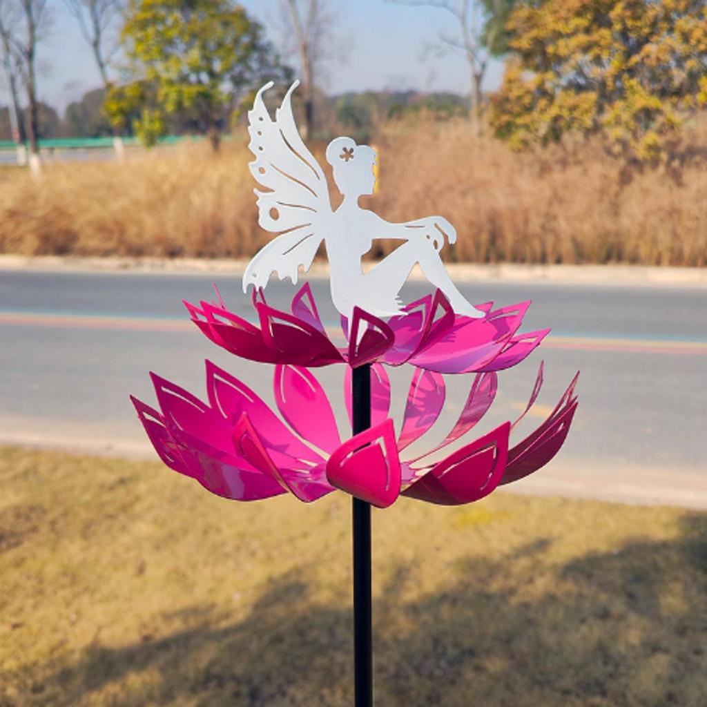 Lotus Wind with Fairy Moving Yard Decor Decorative for Patio