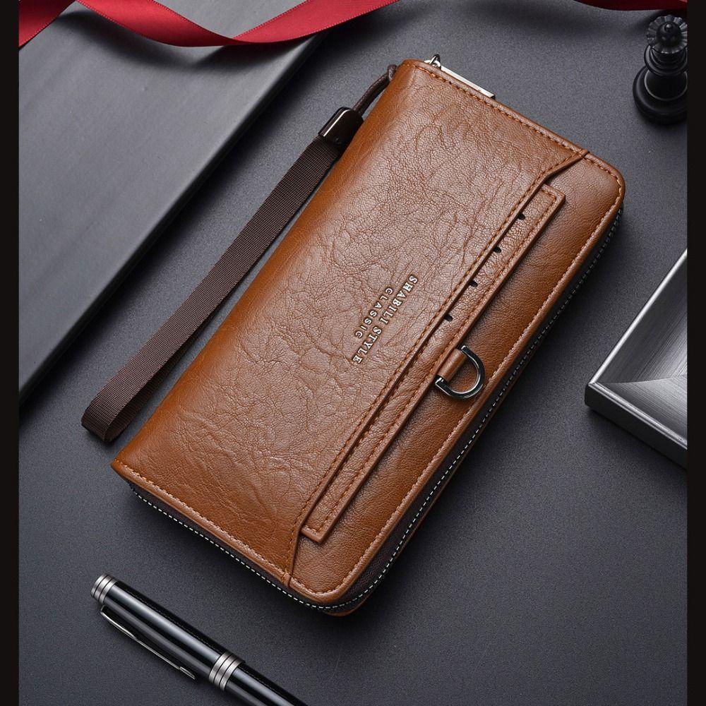 Multi Slot Men PU Wallet Large Capacity ID Card Holder Creative Long Wallet Travel