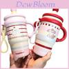 Girl Heart Stainless Steel Insulated Cup With Handle And Straw For Home And Office Use