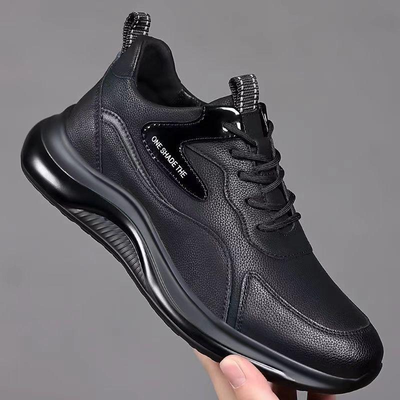 New men's shoes leather waterproof and wear-resistant shoes autumn and winter fashion versatile running sports shoes