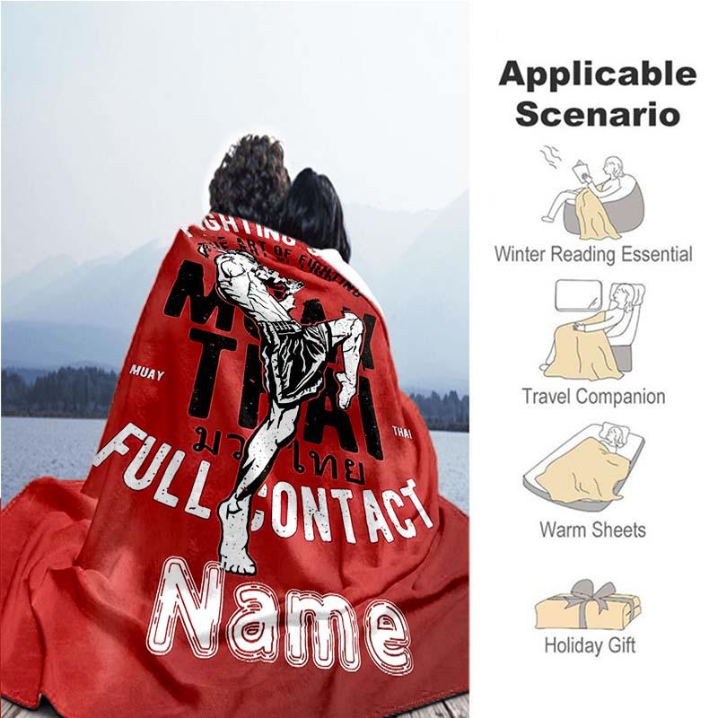 Practice Martial Arts Customize Your Name Blanket Warm Comfortable Soft Blanket For Chair Office Sofa Bed Sofa Office Camping Suitable For Gifting