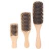 Men Boar Bristle Hair Brush Natural Wooden Wave Brush For Male Beard Hairbrush