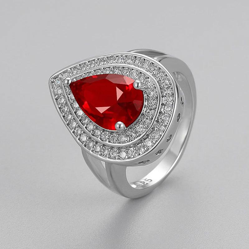 

Кольцо с бриллиантом в форме капли воды, роскошные женские ювелирные изделия класса люкс, мода для Европы и США, для пожилых людей No. 9