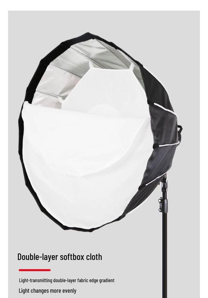 90CM Deep Parabolic Bowens Mount Softbox with Grid - Quick Install