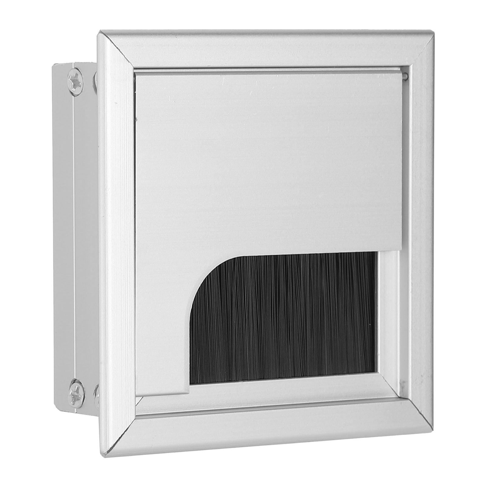 

Aluminium Alloy Desk Grommet Table Wire Organizer with Hairbrush for Home and Office