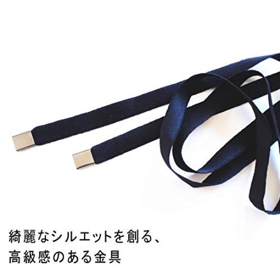 [D+Arts] Cotton Ribbon Tie, Long, 155cm, 12mm width, Made in Japan (Navy)