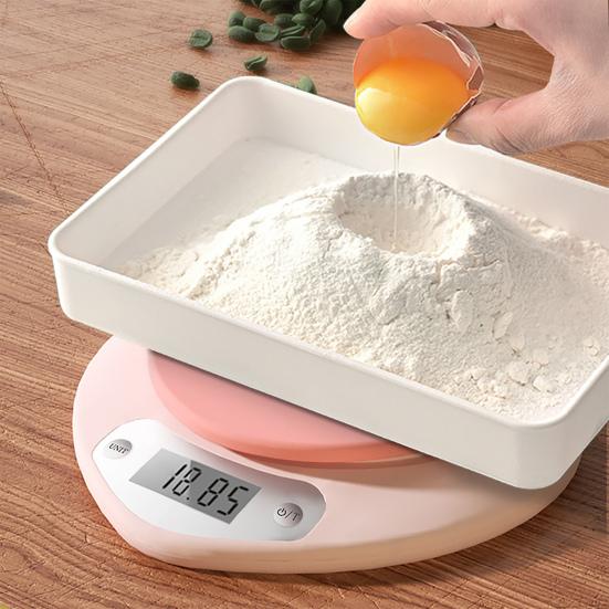 Bilancia Da Cucina Digitale Con Misurino Staccabile - Display LCD Peso E Temperatura - Tara E Unità Di Misura - Per Alimenti E Integratori, Colore Rosso