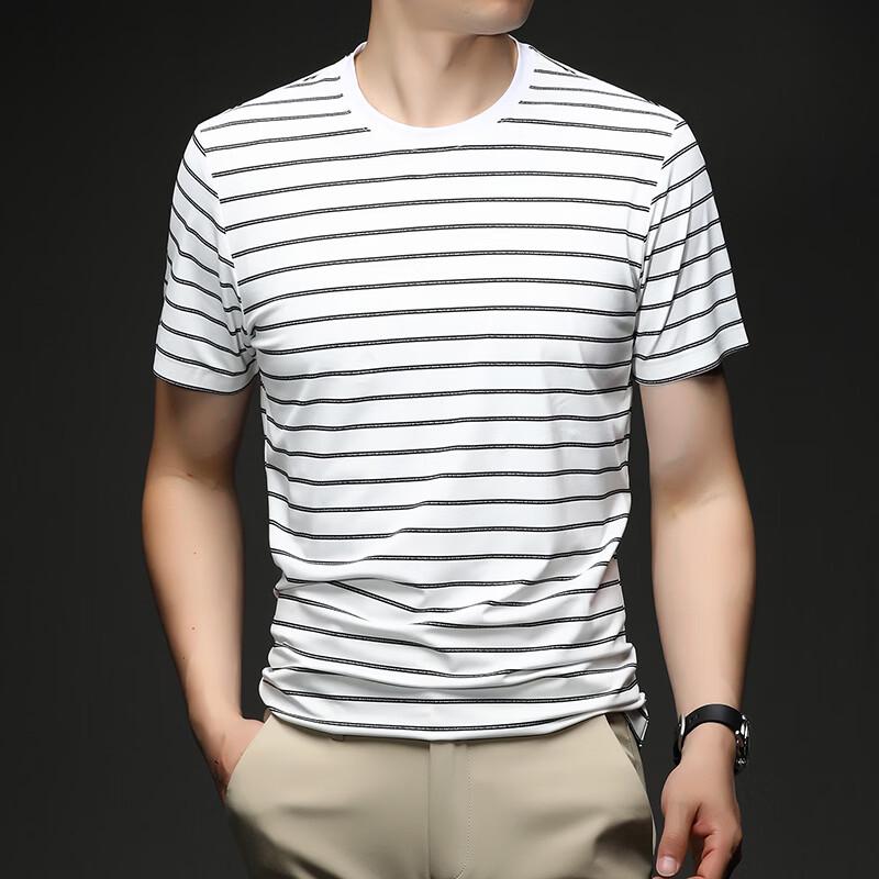 Firstview Men's Striped Round Neck Short-Sleeve T-Shirt FV26C1062