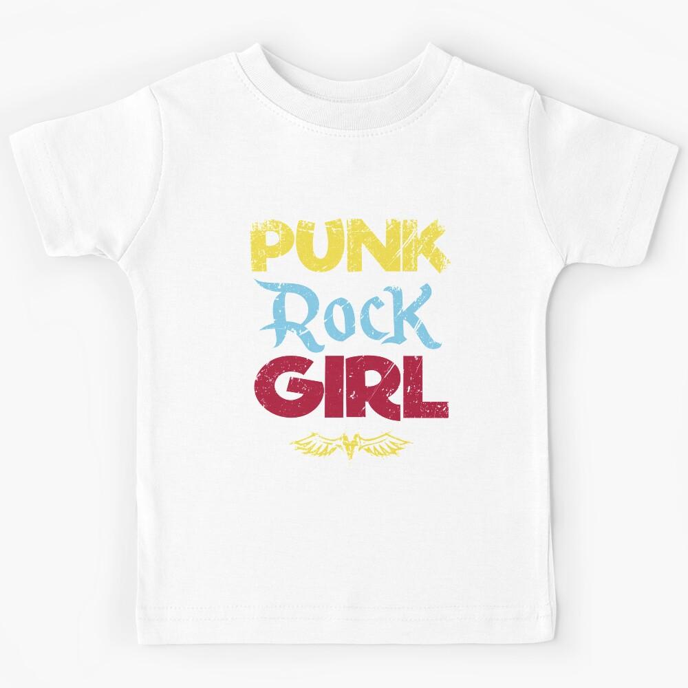 80s Punk Rock Girl Design Kids T-Shirt 140