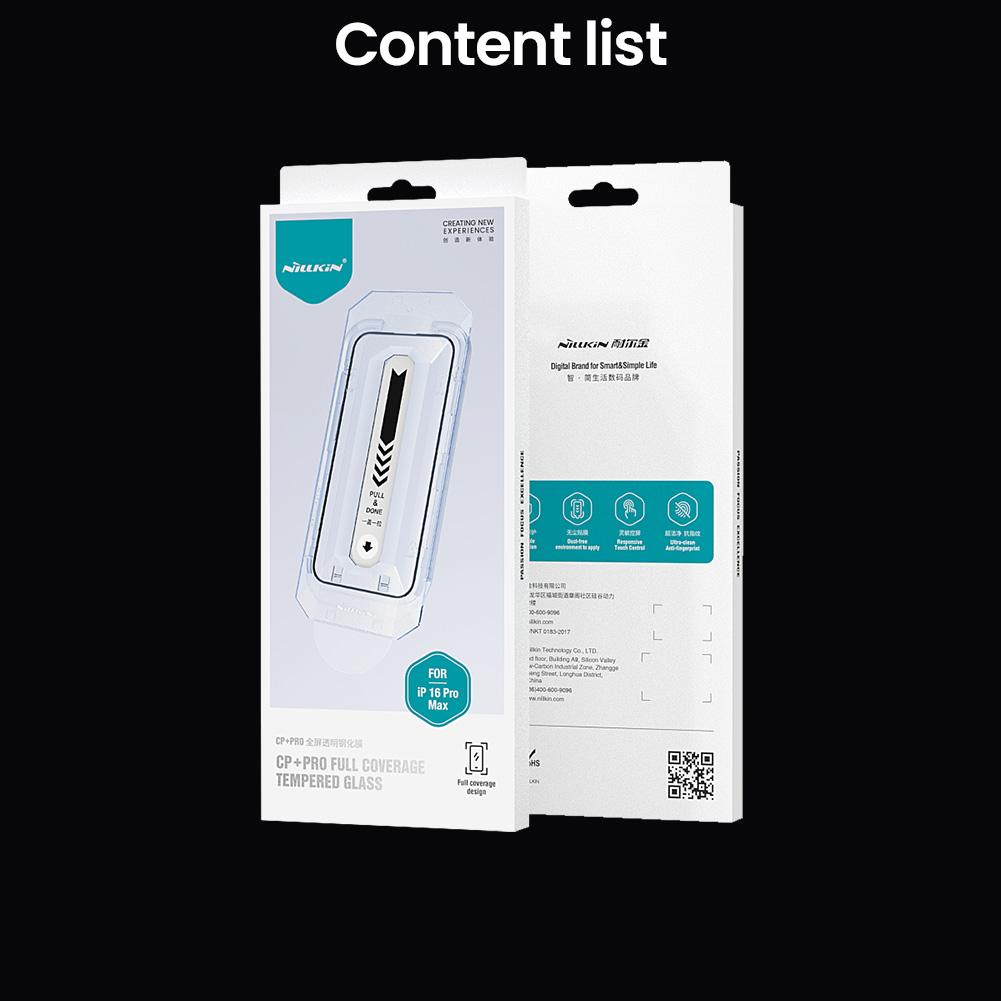 Para iPhone 16 Pro Max Plus Vidro NILLKIN CP+Pro Protetor de Tela Película de Vidro Temperado