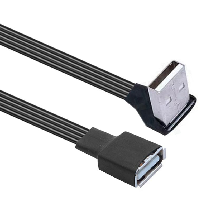 USB 2.0 Удлинительный кабель Шнур Штекер-Розетка 90-градусный Угловой/Прямой Разъем Провод для Цифровых Устройств
