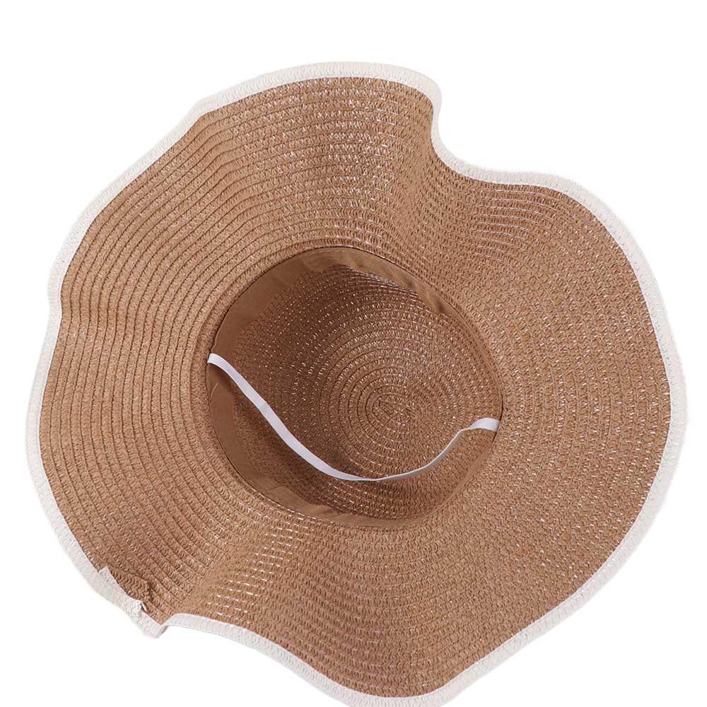 Wide Brim Bohemian Straw Hat Spring Summer Women's Sun Hat Trendy Folding Straw Hats  Vacation