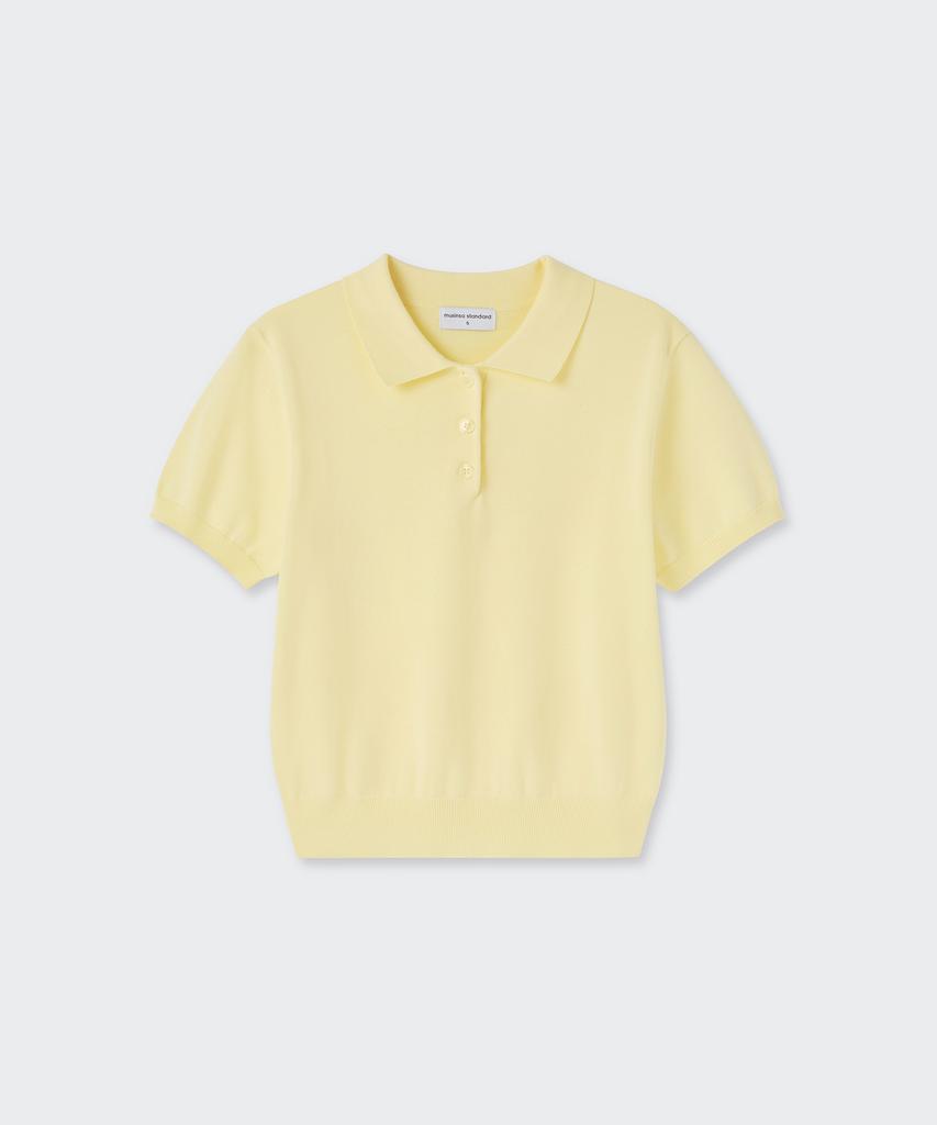 MUSINSA STANDARD WOMAN Women'S Washable Supima Cotton Knitted Polo Shirt [Lemon]