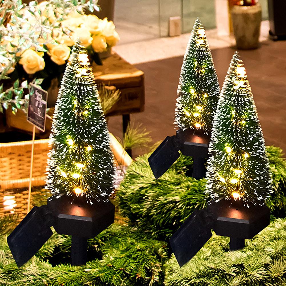 Solar Garden Lights Outdoor, Christmas Tree Solar Garden Lamp Solar LED Spike Lights Ground Lights for Home Garden