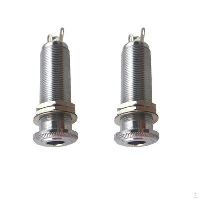 2x Threaded Cylinder Output Input Guitar Plug Socket