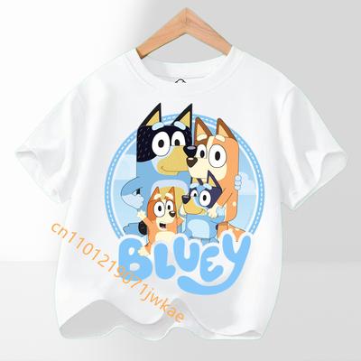 Boys Girl Short Sleeve Tee Cute Outfits Gift T-Shirt Multi-color Bluey Kids Tees Clothes T Shirts Children Cartoons Casual Tops