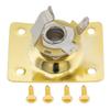Musiclily Rectangular Electric Guitar Input Jack Plate Gold & Socket,
