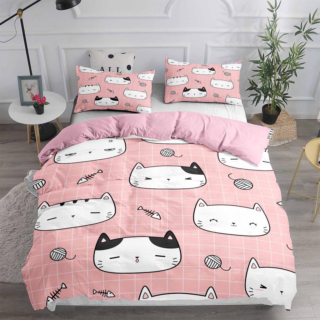 Cartoon Cat Bedding Set Adults Winter Duvet Cover Sets Kids,twin Full Queen King Bedroom Set Home Textile Housse De Couette