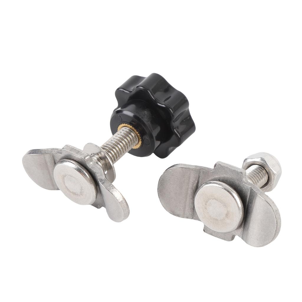 L Track Tie Down Fittings M8x35mm Stainless Steel Double Lug Threaded Stud Nut Kit for Truck Bed Trailer Cargo Control