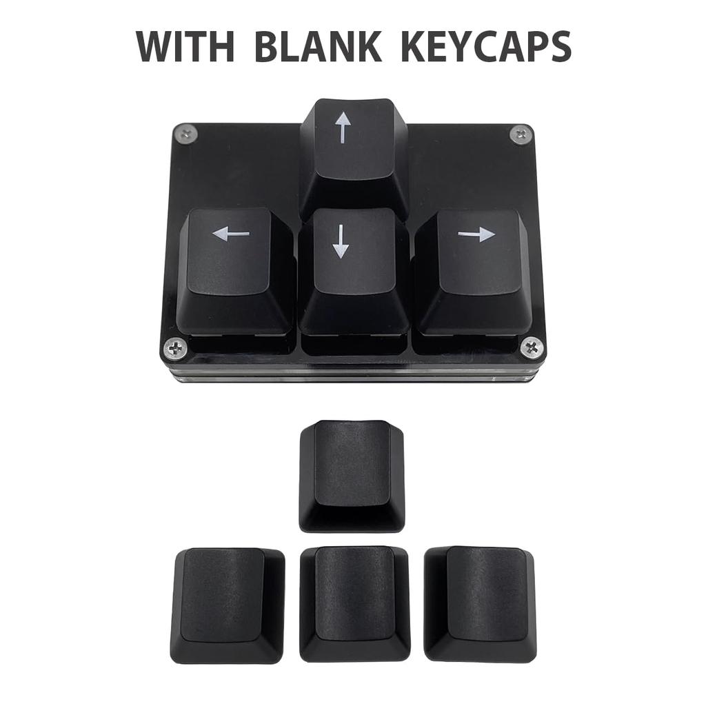 BTXETUEL Mini 4-Key Keypad with WASD and Arrow Keys, Keycaps, One-Handed Mechanical Gaming Keypad, Programmable USB-C, Customizable Keyboard for Work
