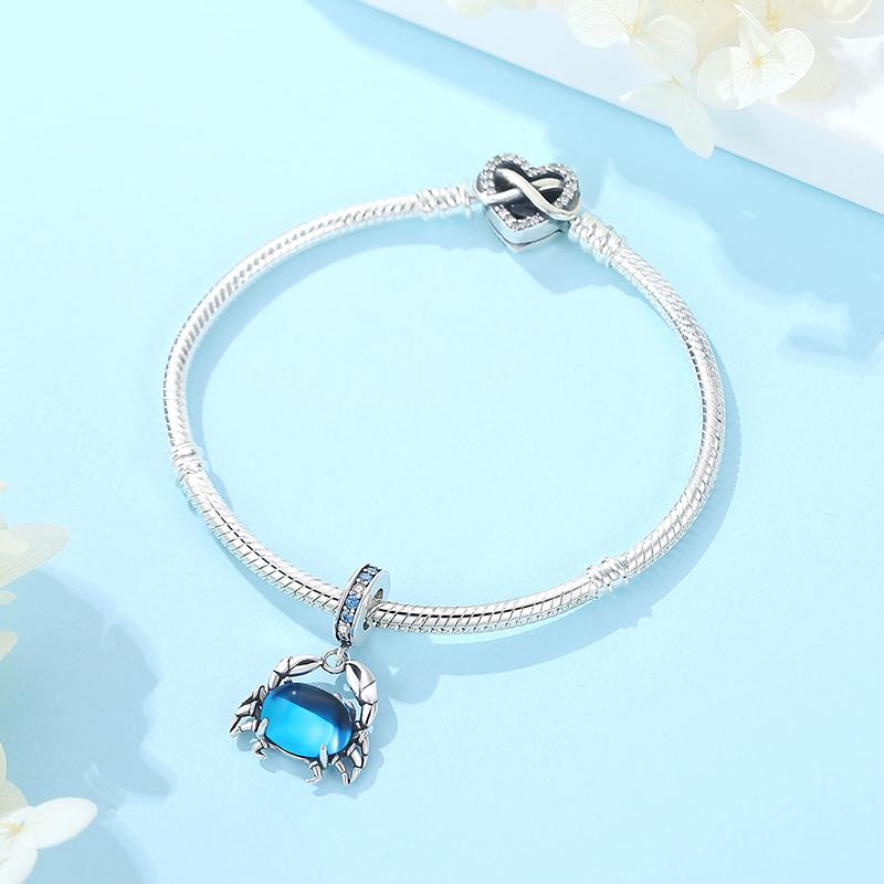 Original 925 Sterling Kupfer Charm Perle Liebe Hund Katze Pfote Panda Glühwürmchen Anhänger Charms Passend für Armbänder Halsketten Frauen Zirkon