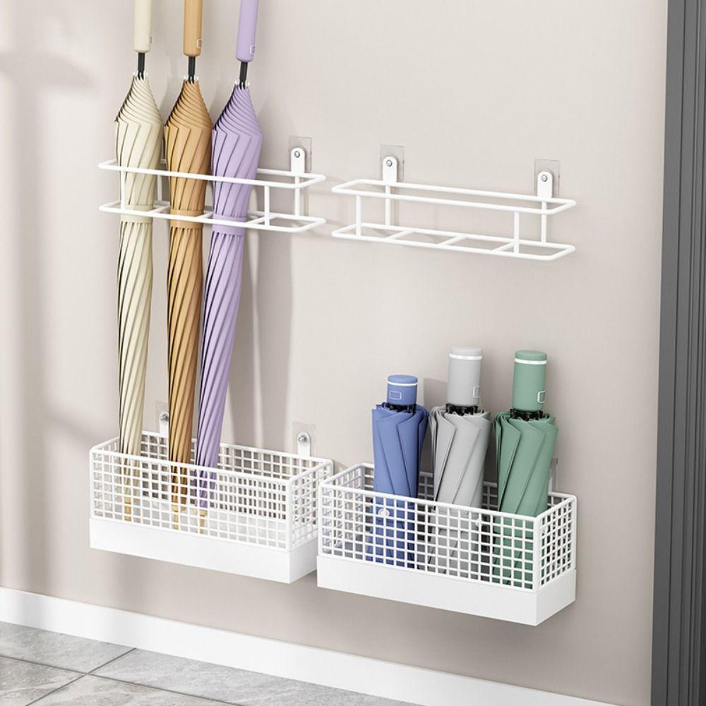 Metal Umbrella Holder Wall-Mounted Umbrella Organizer Space Saving Umbrella Stand Hotel