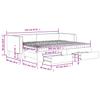 Pull Out Daybed with Drawers Cream 80 X 200 Cm Fabric