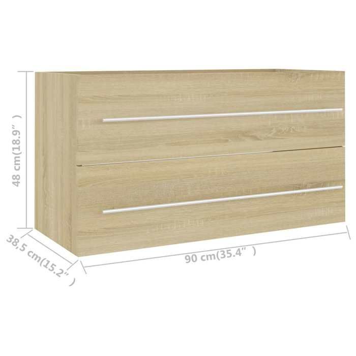 VidaXL 2-Piece Bathroom Furniture Set Storage Cabinet Wall Mirror Bathroom Cupboard Vanity Unit 804848
