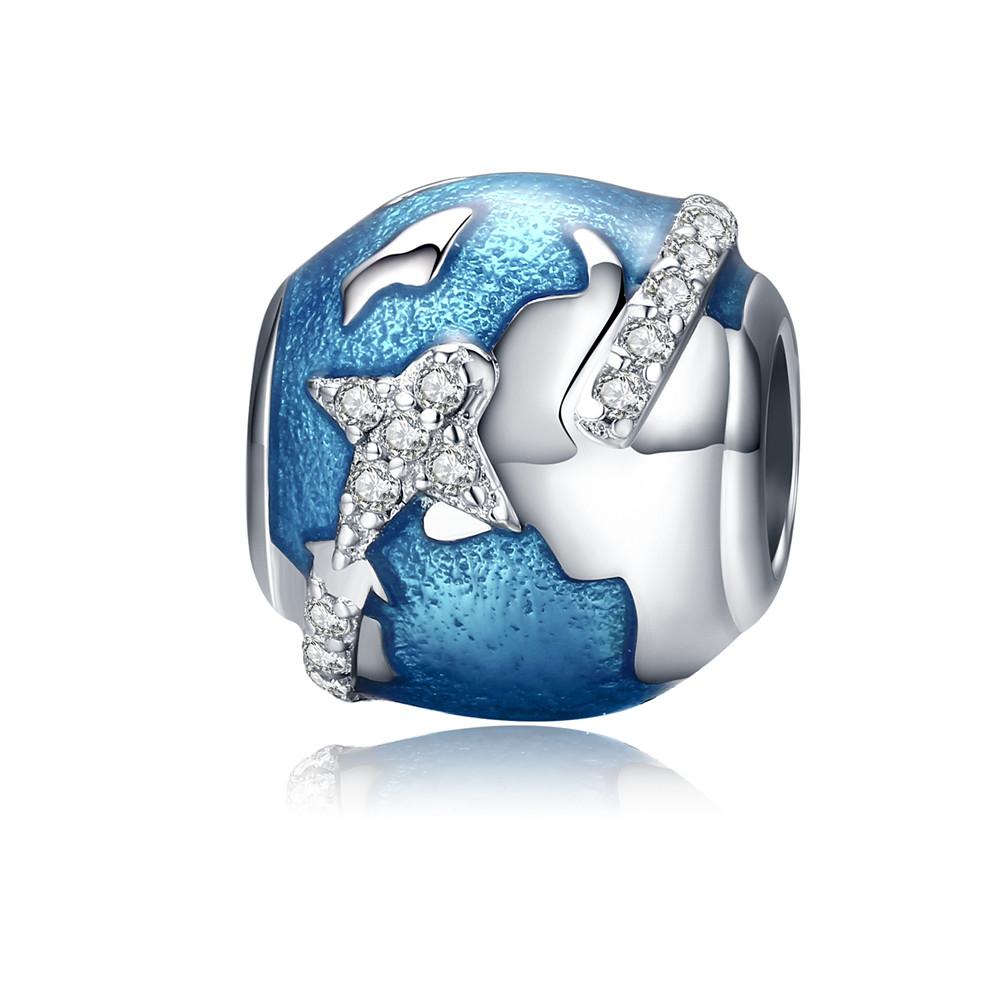 BAMOER 925 Silver Travelling Charms Fit for Silver Snake Bracelet Bangle Balloon Pendant Dainty Camera Beads Jewelry