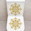 Artistic European Gold Toilet Seat Sticker Waterproof Self-Adhesive Removable Decal for Bathroom WC Decoration