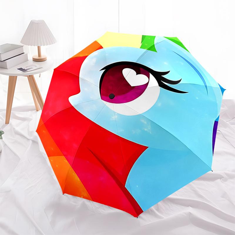 

Rainbow Dash Automatic Opening Folding Umbrella 8 Bone Iron Frame, Suitable for Fans, Travel, Daily Use, and Gifts0135b