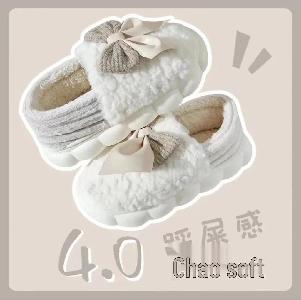 Men's and Women's Thickened Cotton Slippers: Fleece-Lined, Heel-Covering, Warm Indoor Shoes for Winter.