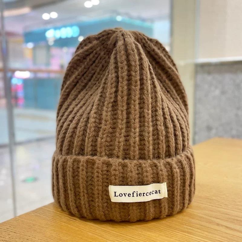 

Hat Women s Thick Wool Knitted Hat Autumn and Winter Versatile Big Head Circumference Loose Warm Cold Hat Shows Small Face One Size