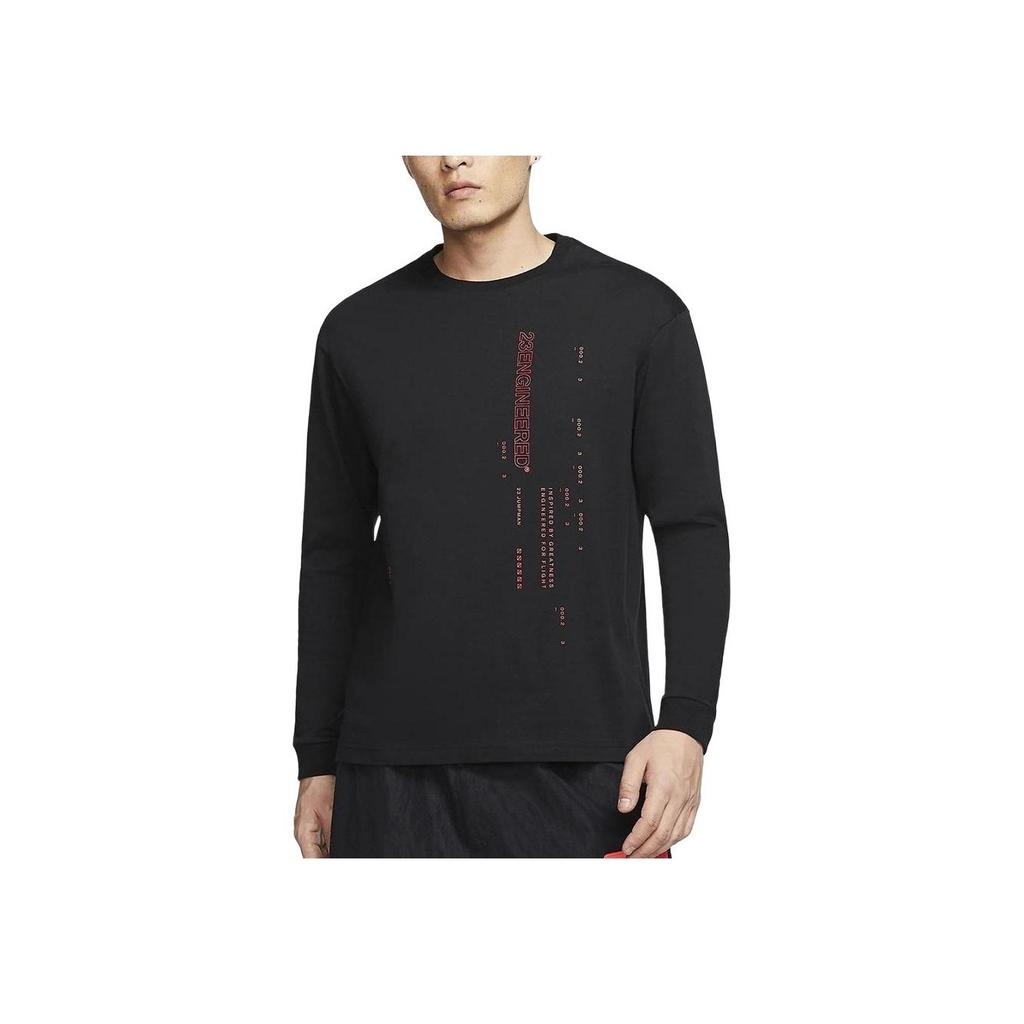 Jordan Engineered Long-Sleeve Crew-Neck T-Shirt Men Tops Black CD5506-010
