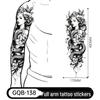 Adesivo Tatuaggio Completo per Braccio Uomo: Design Realistico Impermeabile, Motivo Tigre e Teschio