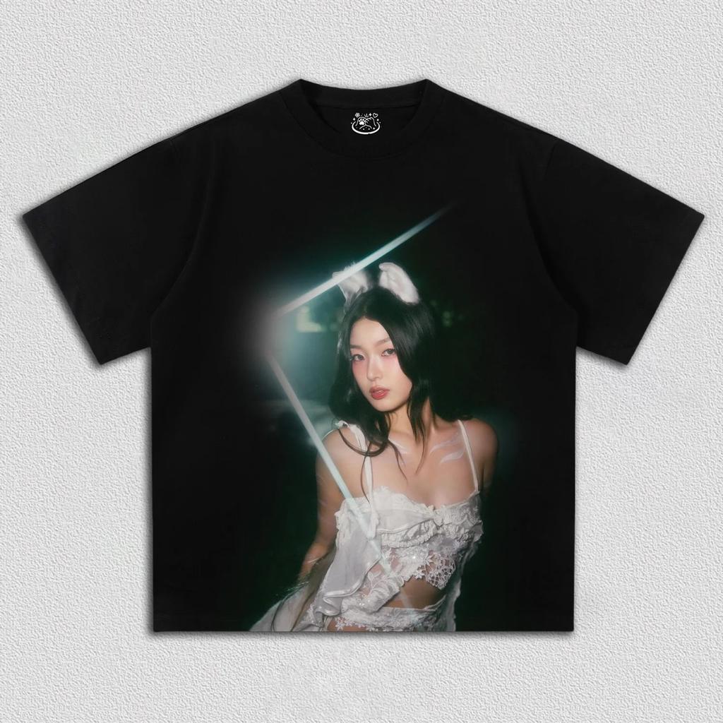 Korean Kpop Band Gril Group KATSEYE Printed T-shirt Women Oversize Y2k Short Sleeve High Quality Harajuku Loose Female Clothing