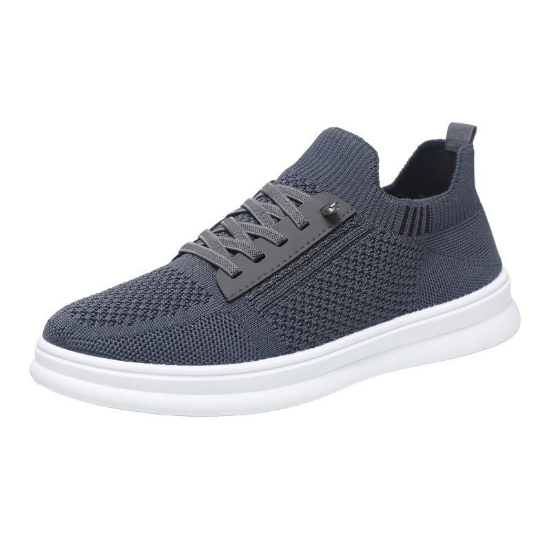 Board Shoes Men's New Flying Woven Surface Soft Sole Comfortable Casual Shoes Trend Light Fashion Men's Shoes