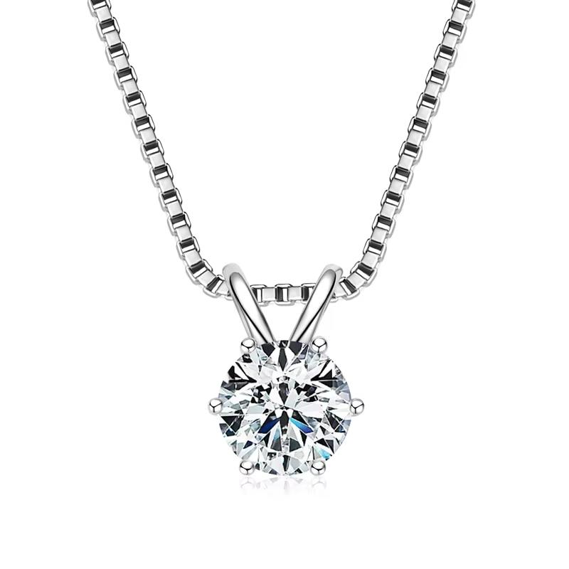 

Lnngy 0.5ct-5ct Moissanite Pendant Necklace With For Women Real 925 Silver Chain Solitaire Drop Necklaces