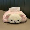 Rilakkuma Cartoon Plush Tissue Box Cute Polka Dot Soft Napkin Storage Holder For Living Room Bedroom Home Tabletop Family Use