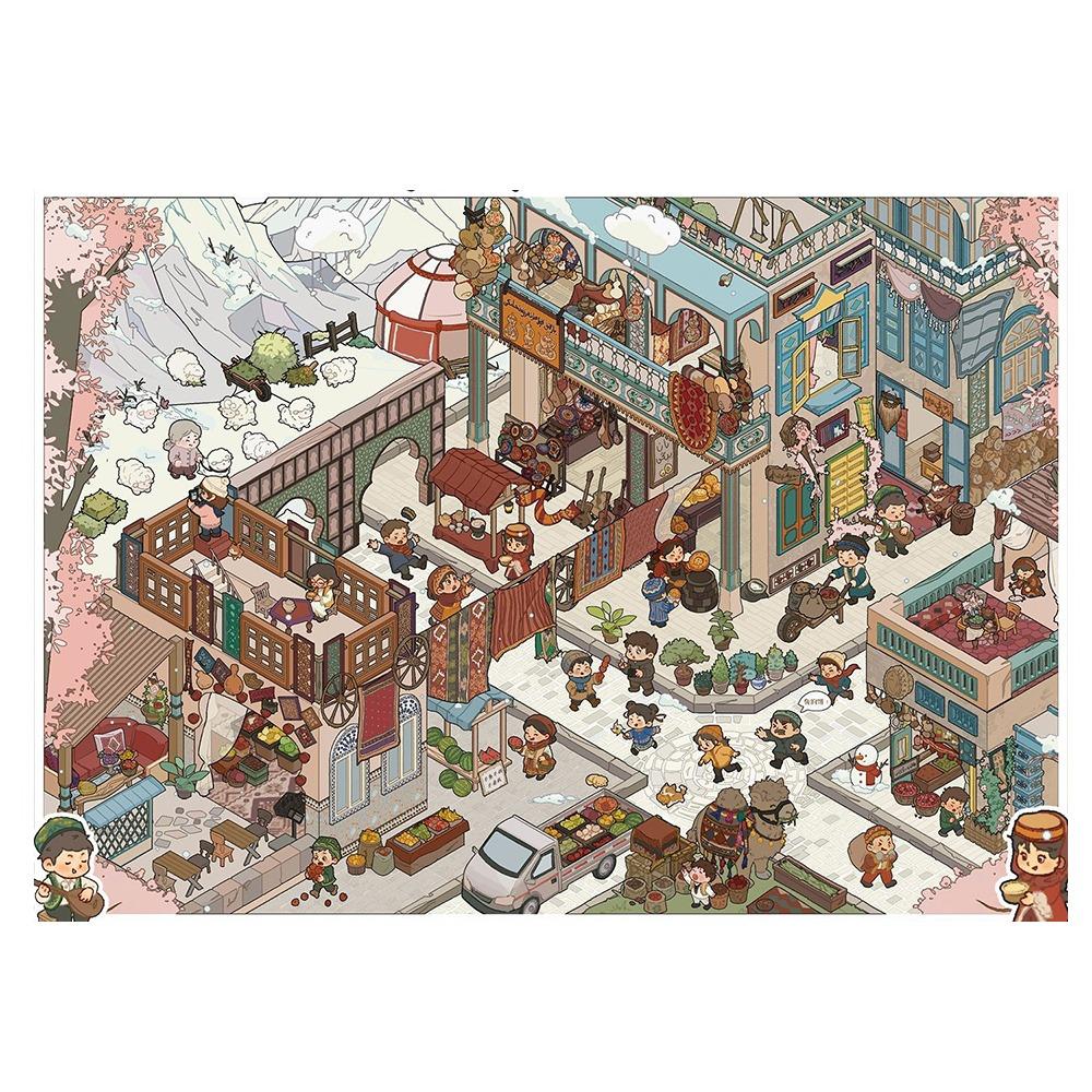 

Kawaii Design Landscape Sticker Special Economic Zone DIY Design DIY Pocket Scene Festival Theme 3D City Sticker