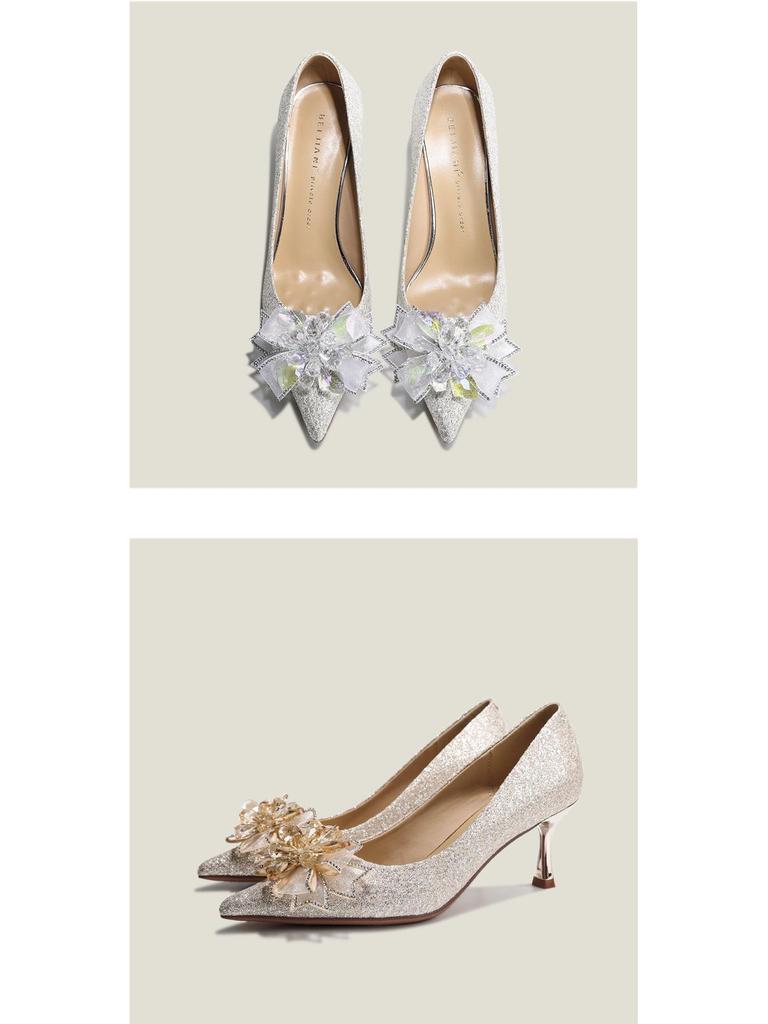BEIJIANI Crystal Bow Stiletto Wedding & Bridesmaid Heels