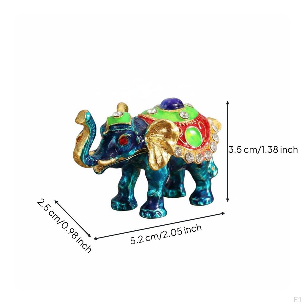Jeweled Pachyderm Container Tone Accents Elephant Trinket Box RhinestoneLike Embellishments