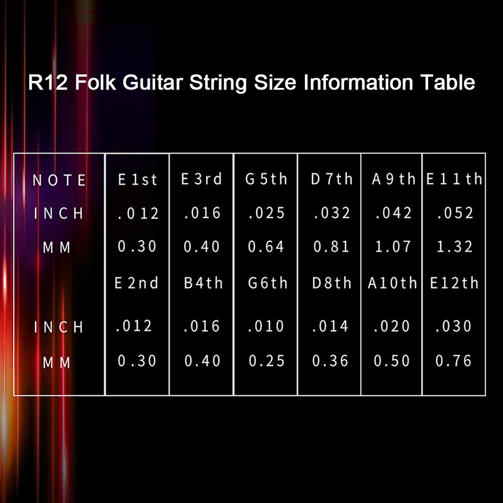 12-String Guitar Strings Folk Guitar Accessories Parts Classical Guitar Strings Phosphor Bronze Guitar Strings for Guitar