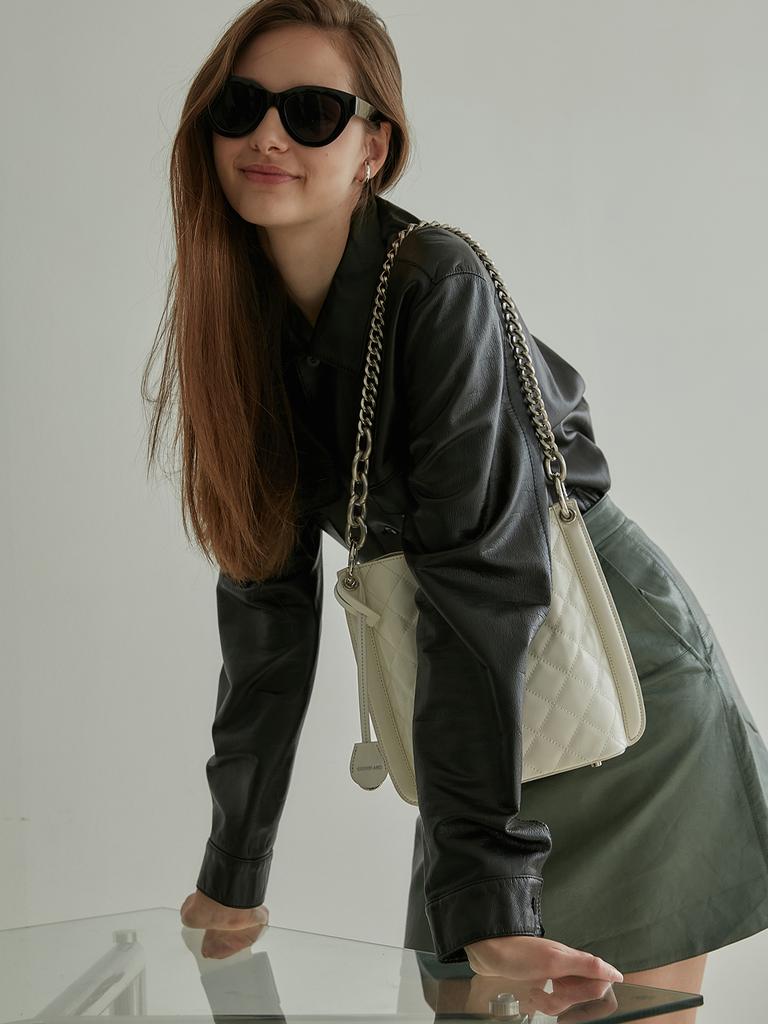 Other And Silver Bold Chain Strap Half Fit