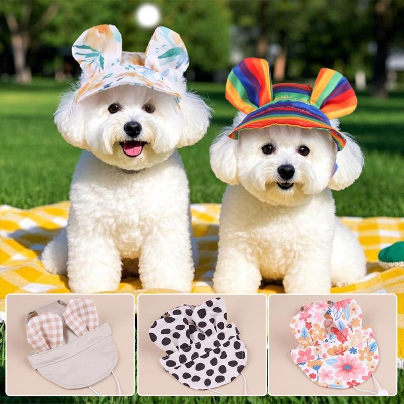Outdoor Pet Sun Hat Sun Blocking Design Lightweighted Polyester Summer Hat For Dogs Kitten Ventilated Ear Space