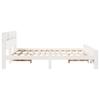 Platform Bed Frame with Shelf White 180 x 200 cm Solid Pine Wood