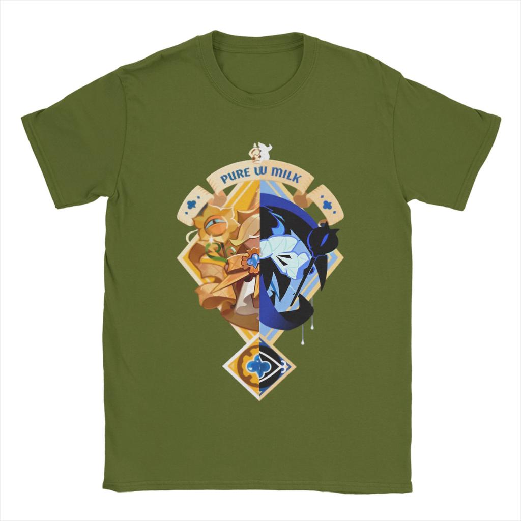 Shadow Milk Cookie TShirt for Men Cookie Run Kingdom Awesome Pure Cotton Tees Crewneck Short Sleeve T Shirts Clothing