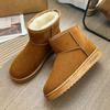 2024 Women's Thick-Soled Snow Boots - Large Size, Flat, Velvet-Lined, Warm Winter Shoes